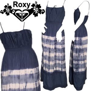 Roxy blue tie-dye maxi crochet dress